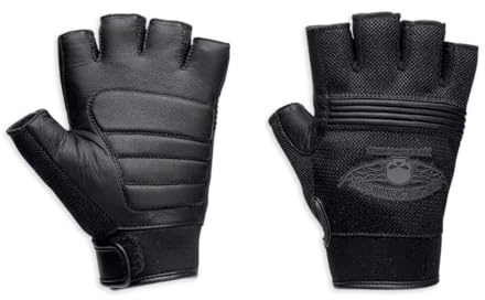HARLEY-DAVIDSON Winged Skull Fingerless Freizeit Handschuhe, XL