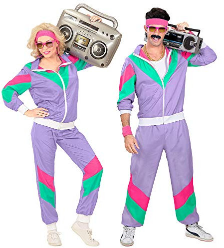 W WIDMANN MILANO Party Fashion - Kostüm Trainingsanzug, 80er Jahre Outfit, Jogginganzug, Bad Taste Outfit, Faschingskostüme