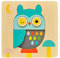 Petit Collage PTC318 Chunky Wooden Tray Owl Puzzle, Multi