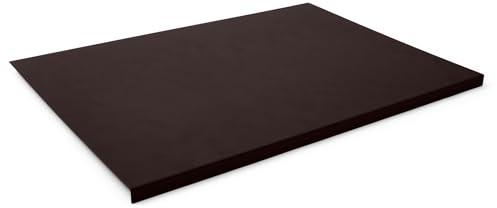 Eglooh - Talia - Gewinkelte Schreibtischunterlage Leder Dunkel Braun cm 50x35 - Modernes Design, Innenseele aus Stahl mit L-geformtem Vorderprofil und rutschfester Boden - Made in Italy