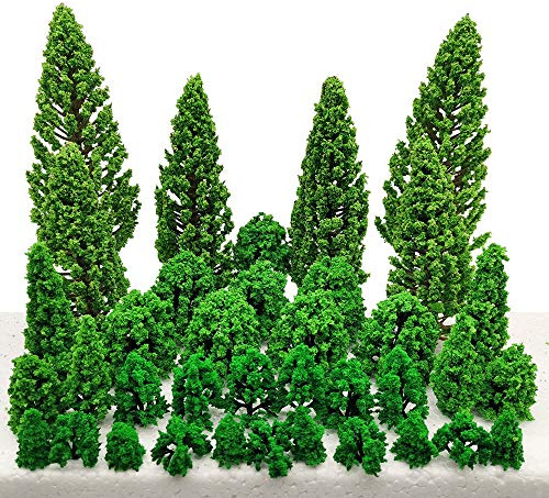 Miniatur-Bäume und Büsche, Modellbäume, Diorama-Bäume, Waldlandschaft, Landschaft, Eisenbahn, Architektur, Kunstbäume zum Basteln, Landschaft, 40 Stück von Baryuefull