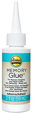Aleene's Memory Glue Papierkleber 59 ml – Starker Bastelkleber – Transparenter Kleber für Papercrafts, Scrapbooking, Journaling, Kartenbasteln und Fotoalben – Ungiftig