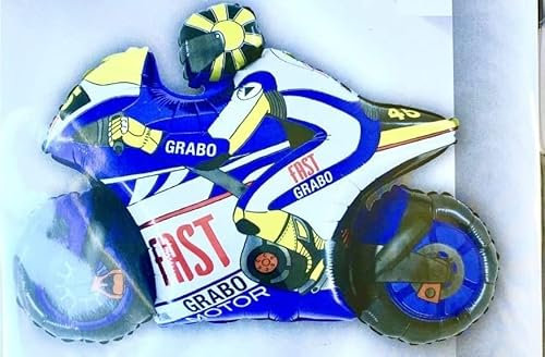 XL Folienballon * MOTORRAD * als Deko für Kindergeburtstag und Biker-Party | 76cm | für Luft und Helium | Bike Kinder Geburtstag Ballon Dekoration Folienballons