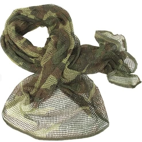 blntackle76 Netzschal zur Tarnung in Khaki/Coyote tan, Camouflage/Woodland, Olive/grün, schwarz Mesh Taktischer Tarnnetz Schal Jagd Airsoft Outdoor ca. 190 x 90 cm (Camouflage/Woodland)