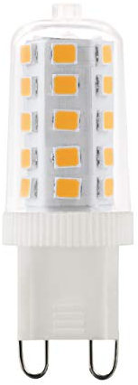 EGLO G9 Stiftsockel LED Lampe dimmbar, Stiftsockellampe, Steckbirne 3 Watt (entspricht 30 Watt), 320 Lumen, Leuchtmittel Maiskolben warmweiß, 3000 K, Glühbirne Pin Ø 1,6 cm