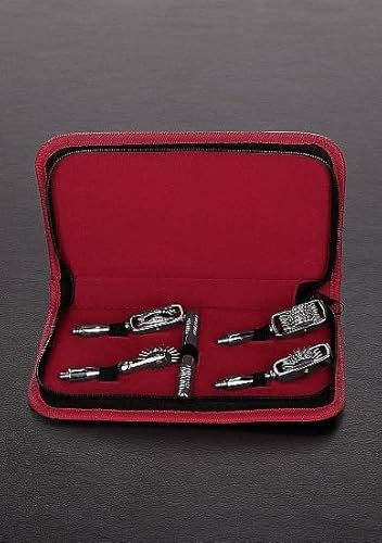 Dèmonia - Luxus-Set mit Pick-Rädern - 4 austauschbare Wartenberg-Räder aus rostfreiem Stahl - 1 bis 4 Reihen - Set mit Samtfutter