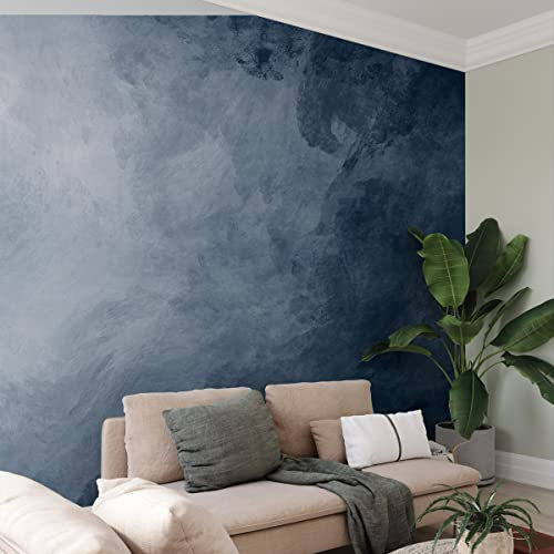 Muralo VLIES FOTOTAPETE 416x254 TAPETE Wandtapeten Blaues Ombre Aquarell Dekor Wohnzimmer Schlafzimmer Moderne Wandbilder XXL Wand Dekoration Abstrakt Luxus Br.416xHö.254
