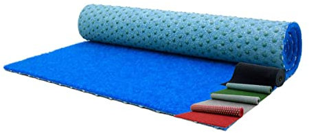 Kunstrasen Outdoor Teppich Optik extra weich für Garten Terrasse Balkon Blau 100x200cm