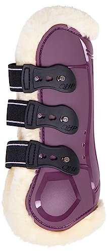 QHP Gamaschen Menton Kunstfellrand (Pony, Plum)