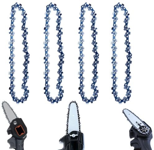 4 Pezzi,Catena per motosega,Sega a catena Compatibile,Motosega elettrica a catena da 6 pollici,Catena per motosega elettrica,molto adatta per lavori in giardino e alberi che cadono, per giardino