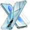 ivoler 3 in 1 Funda para Honor 90 Lite 5G con 2 Piezas Cristal Templado, Transparente Carcasa Protectora Antigolpes Case, Suave TPU Silicona Anti-Choques Caso