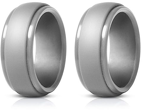 ailill 2 Stück beliebte Silikon-Ringe für Männer und Frauen, umweltfreundlich, Outdoor-Sportring, 8,7 mm, 10 Stück, Silikon