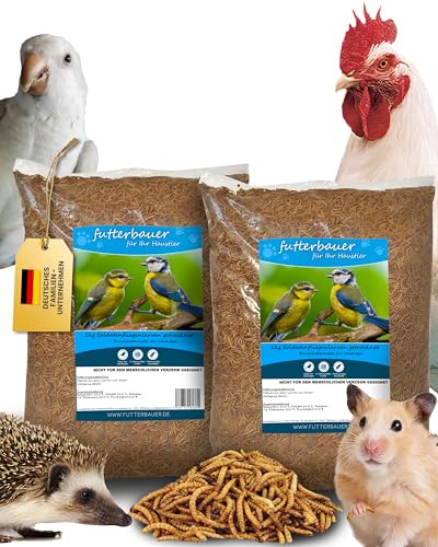 Futterbauer 2 x 1kg Soldatenfliegenlarven getrocknet, Premium Vogelfutter, Fischfutter, Futter für Reptilien und Nager, Proteinreiches Naturfutter wie Mehlwürmer
