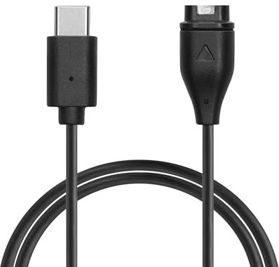 kwmobile Cable de Carga Compatible con Garmin vivomove 3S / vivoactive 4 4S 5 / Venu 3 / Venu 3S - Conector USB-C con Base de conexión para smartwatch Fitness Tracker