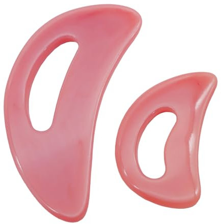 2-Stück Set Gua Sha Körper Harz Body Gua Sha Schaber Tragbarer Guasha Stein Mit Griff Lymphdrainage Gesicht Massagegerät,Gua Sha Massage Tool für Ganzkörper,Cellulite,Bein(Großes Plus Kleine Größe)