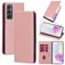 Vauki Funda Cuero para Samsung Galaxy A35 5G con 1 Cristal Templado Carcasa PU Tipo Cartera Soporte Tarjetas Case Soporte Plegable Tapa Libro Movil Flip Caso para Samsung Galaxy A35 5G 6.6,Rose-Gold