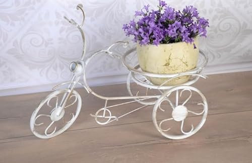 Generisch Blumenregal Blumentöpfen Blumenständer Pflanzenregal Metall Fahrrad Weiß