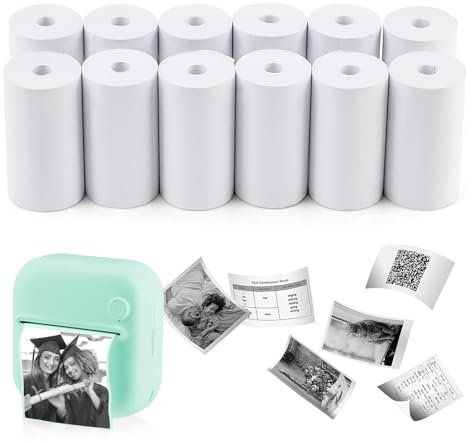 12 Rolls Kids Instant Camera Refill Print Paper, Compatible with Most Children Instant Print Cameras