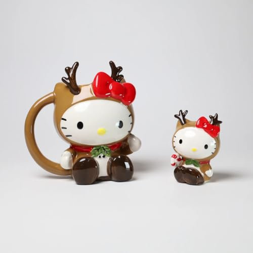 Blue Sky Clayworks Hello Kitty as a Holly Jolly Reindeer Figural Mug and Figurine Set, Home & Kitchen Accessories, Ceramic, 24257