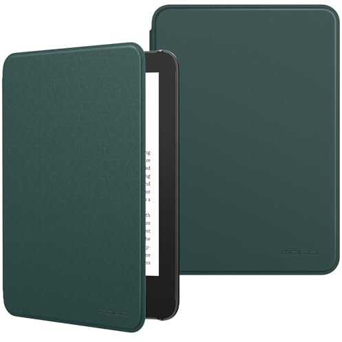 MoKo Étui Compatible avec 6 Kindle 11e Génération Version 2024/2022 & Version Internationale, Coque Légère avec Réveil/Sommeil Automatique pour Liseuse Kindle 2024 11e Gén., Vert Nuit