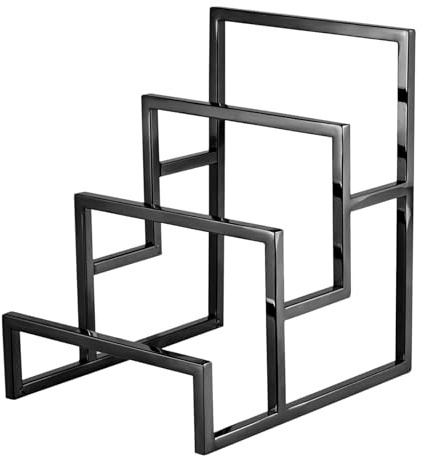 KESOTO Purse Display Stand Geldbörsen Organizer Metall Handtaschen Display Rack Clutch Halter mit Platzsparender Bauweise für Einzelhandel Zuhause Boutique, Schwarz, 15x18x19cm