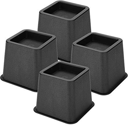 Cocoarm 4 Stück Möbel Riser Möbelerhöhung Möbelerhöher Betterhöhung Sofa Erhöhung Stuhlerhöhung Tischerhöher Elefantenfuß Bed Riser Erhöhen Höhe und Stauraum von Tisch Stuhl Möbel, Schwarz(120*90mm)