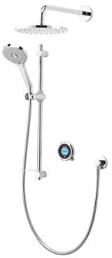 Aqualisa Optic Q smart shower (concealed) with adjustable handset and fixed wall head - with integral pump for gravity fed systems