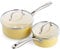 GreenLife Artizan Healthy Ceramic Non-Stick 14cm/1l and 18 cm/2l Saucepan Pot Set with Lids, Stainless Steel Handle, Induction, PFAS-Free, Oven Safe, Yellow