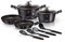 Berlinger Haus Black Carbon Pro Batterie de cuisine 10 pièces en aluminium anti-adhésif pour induction