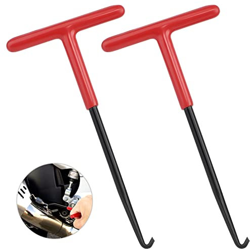 2Pcs Exhaust Spring Hook Puller Tool Spring Puller T-Shaped Brake Spring Hook Vehicle Springs Removal and Installation T Handle Exhaust Pipe Puller Tool Pull Spring Hook for Motorcycle Car