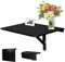 RELAX4LIFE Table Murale Rabattable 80x60cm avec Support Triangulaire Double Pliage, Table Cuisine Murale pour Salon, Salle,Cuisine,Bureau (Noir)