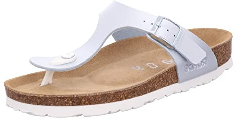 Rohde Damen Zehentrenner Pantolette Weite G Metallic Perlato Alba 5600, Größe:38 EU, Farbe:Blau