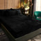 Luofanfei Winter Fleece Spannbettlaken 140x200cm Schwarz Samt Warm Kuschel Boxspringbett Frottee Bettlaken Biber Spannbetttuch Uni Muster Spannbetttücher 140 x 200 für Hohe Matratze Steghöhe 25-30cm