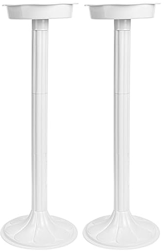 Unomor Flowers Column Stand 2pcs Wedding Roman Column 50x17cm White Plastic Roman Pillar Decoration Artistic Column Statue Party Flowerpot Holder for Wedding Event Party