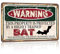 RCXsigns Vintage Bat Metal Sign， Warning this property is protected bY a highly trained BAT Sign Funny Tin Signs 12x8 Inch