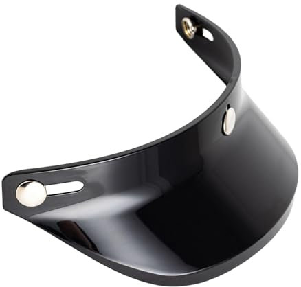 Helm Visier Peak Ersatzteil 3 Snap Shade Protector, Universal für 3/4 Open Face Helme Retro Helm, Schwarz