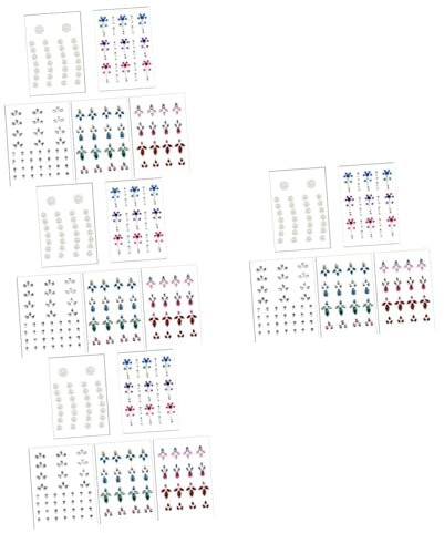 POPETPOP 20sets Facial Rhinestone Sticker Eye Gems Stickers Makeup Gems Decals Stick Face