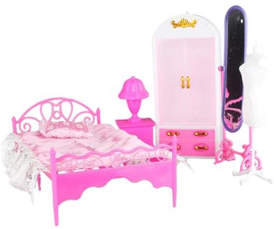 YWJLQH 5 Stück Puppenmöbel Zubehör Im Maßstab 1:6 für Zuhause, Bett, Kleiderschrank, Ornamente