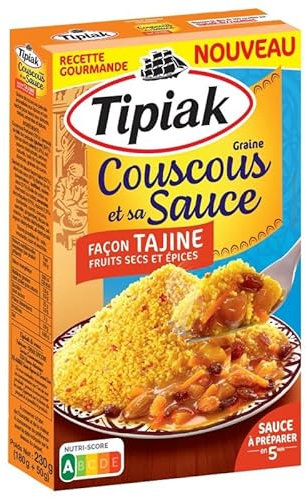 Tipiak Couscous Parfumé Tajine 230g - Savoureux et Authentique avec une Délicate Sauce – Blés et Semoules de Qualité! - Le Lot De 3