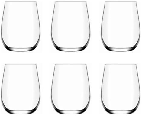 Garden Mile Drinking Glasses Prosecco Wine Glassware Gift Set Party Bar Restaurant Catering Dining Hen Barware Engagement Wedding Mothers Day Home Kitchen Decor (6pc Drinking Glasses)