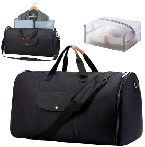 Mixtric 2-In-1-Hängekoffer, Umwandelbare Kleider-Reisetasche Zum Mitnehmen, Für Männer Und Frauen, Perfekt Für Geschäftsreisen Und Wochenendausflüge,Schwarz