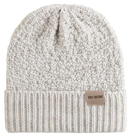 KNIT FACTORY - Haze Mütze - Strickmütze für Damen und Herren - Beanie - Herbst & Winter Essentials - Zeitloses Mode-Accessoire - Wintermütze mit Wolle - Hochwertige Qualität - Beige