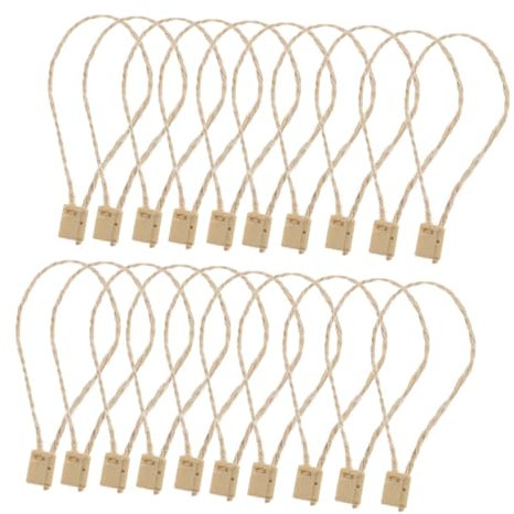 VOSAREA Corda Da 100 Pezzi Spago per palline di Natale Cordoncino per etichette Attaccaglie per etichette tag appendere la corda cartellini appesi corda di Light Brown