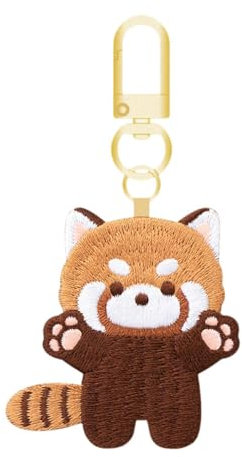 Qianly Porte-clés Panda Roux Porte-clés Animaux Créatifs pour Cadeaux de Saint-Valentin, Style A