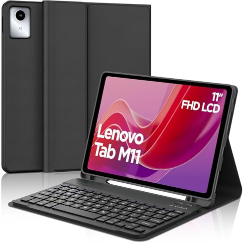 IVEOPPE Wireless Keyboard Case for Lenovo Tab M11 11 Inch 2024, Black | Slim Keyboard for Lenovo Tab M11 2024, Detachable Bluetooth Keyboard for Lenovo Tab M11 (TB330FU/TB330XU), QWERTY Keyboard