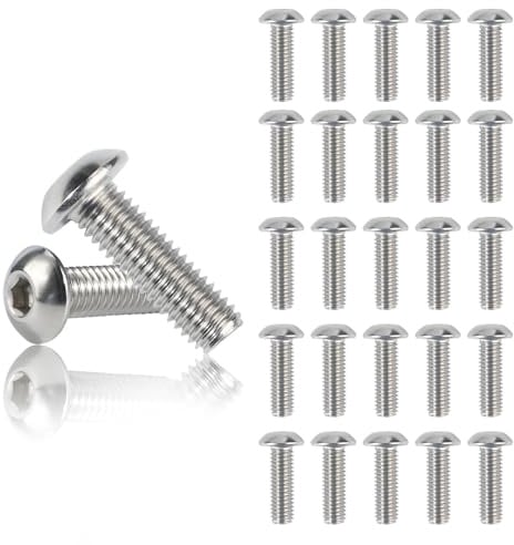 100 Viti M5 x 16 Mm A Testa Bombata, Acciaio Inox 304, Filettatura Completa | 304 Viti Acciaio Inox Filettatura Completa per Montaggio su Legno Bullone Meccanico Acciaio per Mobili