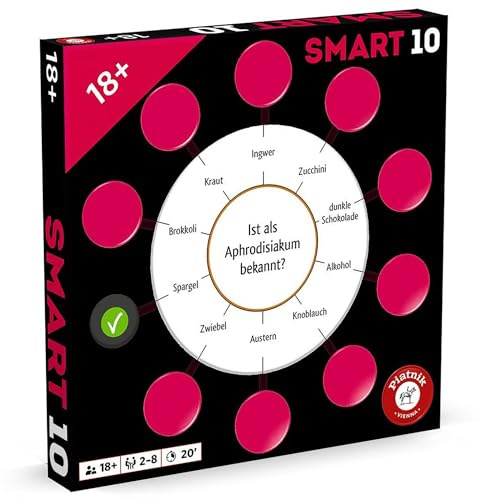 Piatnik Smart 10 Zusatzfragen 18+, Schwarz und Rot