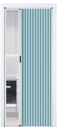 Porte Coulissante Accordéon Pliante Porte Intérieure Pliante Accordéon 195 CM Long, Porte Pliante Temporaire En Carton Nid D'abeille Avec Cadre En Aluminium Blanc Pour Cloison Chambre, Salle De Bain(B