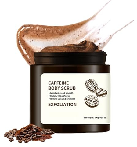 Kaffee-Körperpeeling, sanftes Peeling mit Koffein, für Erdbeerbeine, die die Haut neu formen und die unebene trockene Haut glätten, Kaffee-Peeling, Körperpeeling für Gesicht und Körper, 200 ml