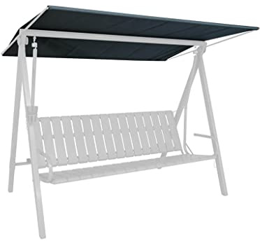 ANGERER Sonnendach für Hollywoodschaukel Draltex dunkelgrau, 210 x 145 cm | passend für viele 3-Sitzer Hollywoodschaukeln, Schaukeldach Made in Germany, robuster & waschbarer Stoff + Dachstangen